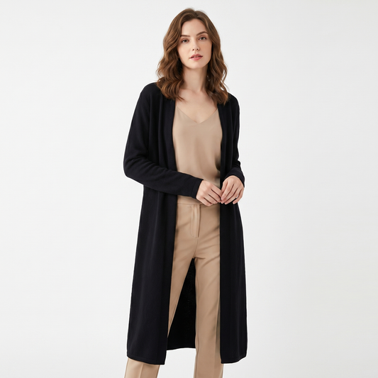 Womens Long Cardigan – Soft Knit Open Front Drape
