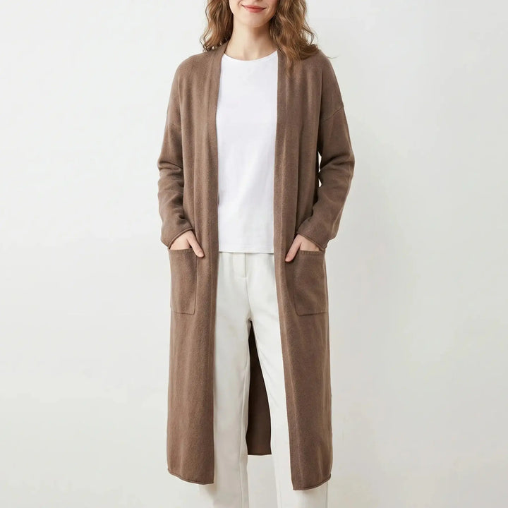 Womens Long Cardigan – Soft Knit Open Front Drape Oxford and Hill