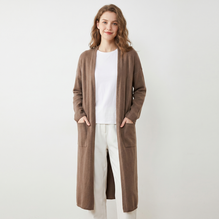 Womens Long Cardigan – Soft Knit Open Front Drape