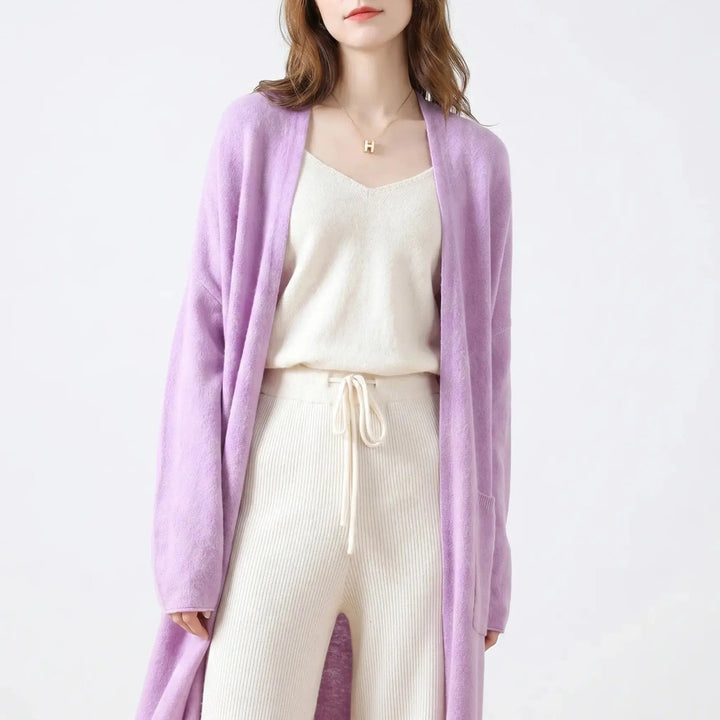 Womens Long Cardigan – Soft Knit Open Front Drape Oxford and Hill