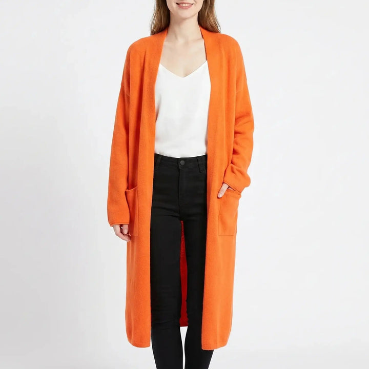 Womens Long Cardigan – Soft Knit Open Front Drape Oxford and Hill