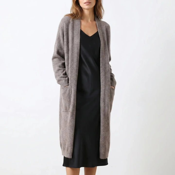 Womens Long Cardigan – Soft Knit Open Front Drape Oxford and Hill