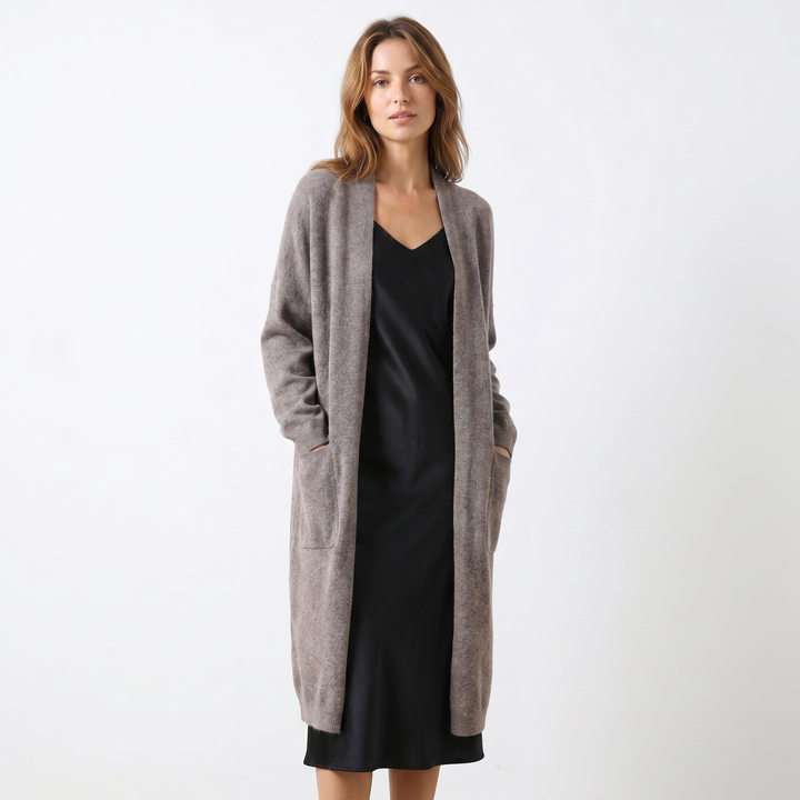 Womens Long Cardigan – Soft Knit Open Front Drape