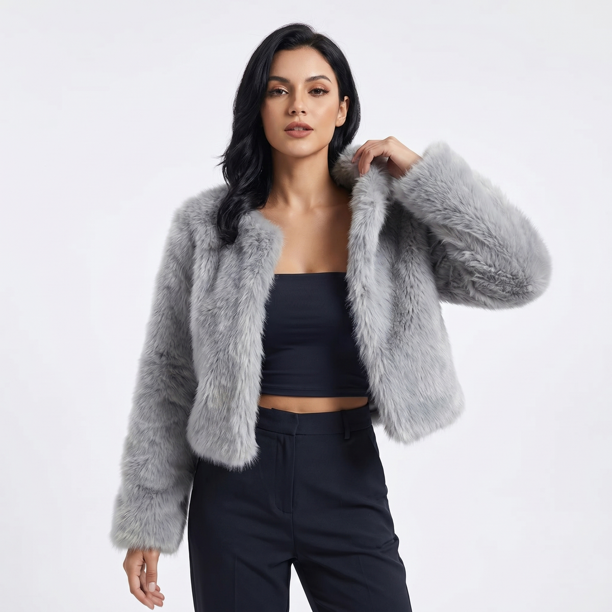 Women's Short Cardigan Fur Winter Coat