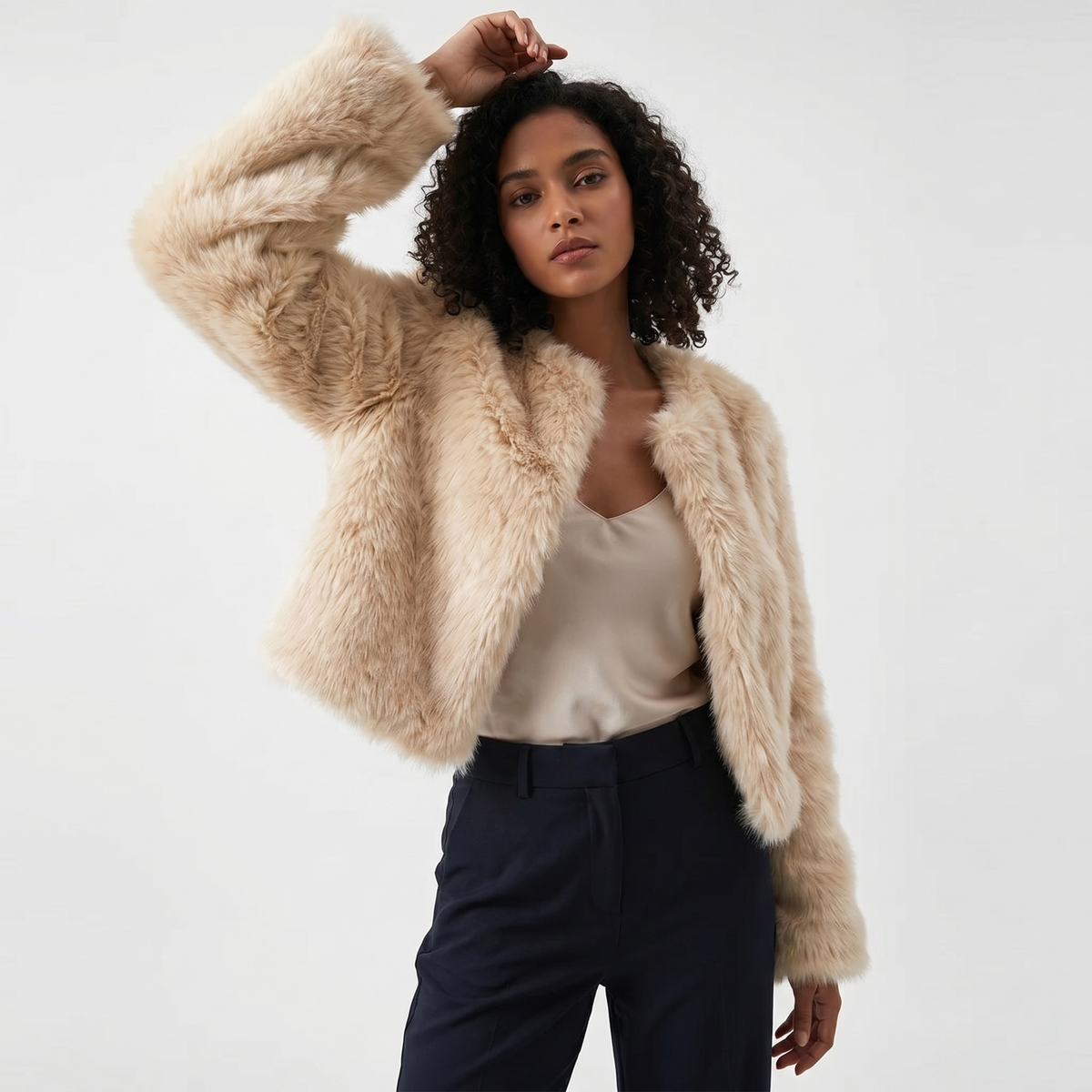 Women's Short Cardigan Fur Winter Coat
