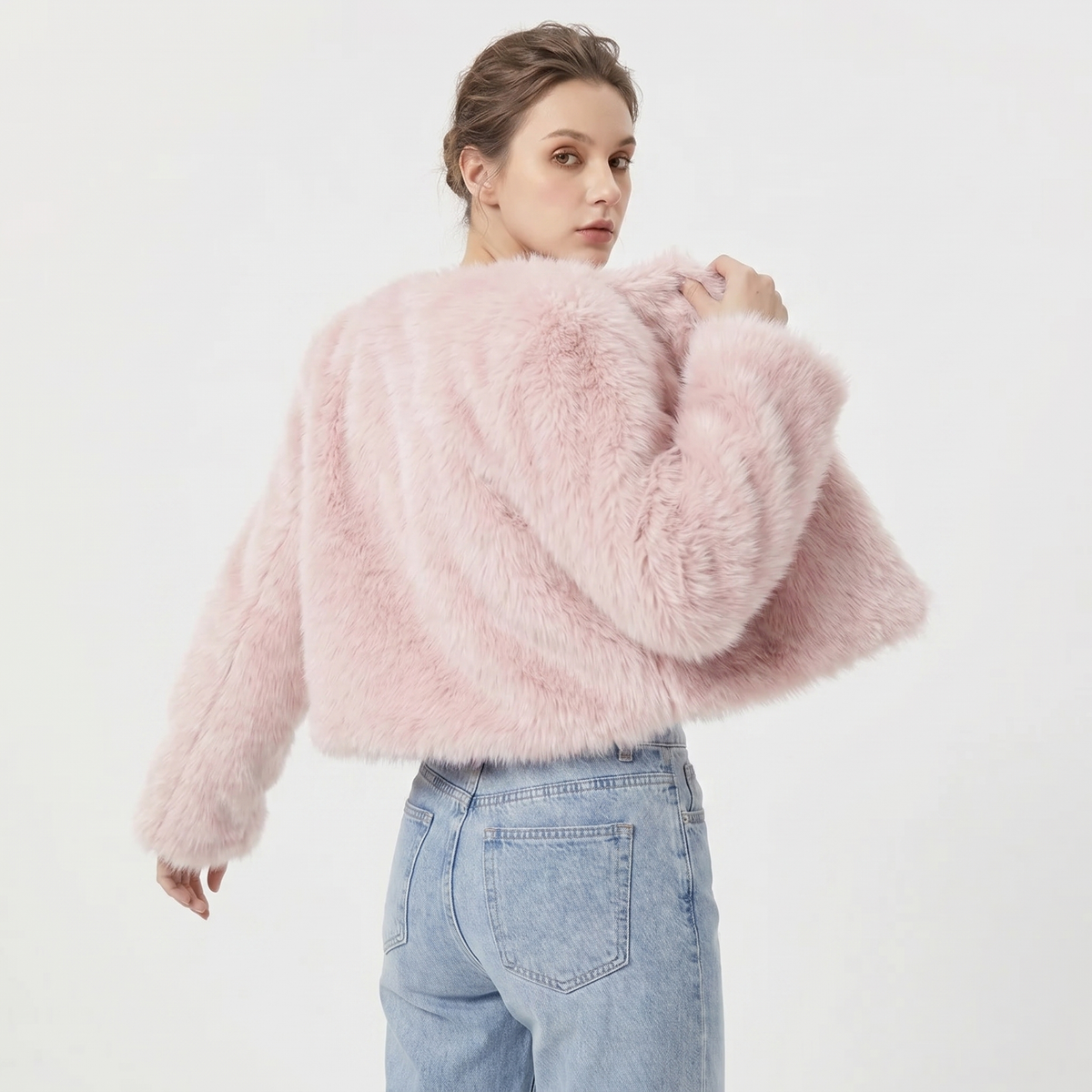 Women's Short Cardigan Fur Winter Coat