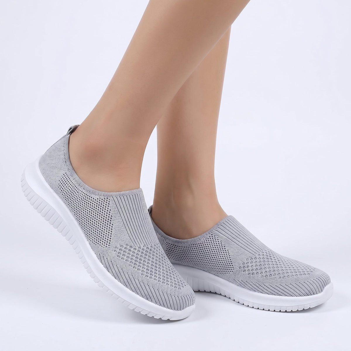 Women's Orthopaedic Slip-On Mesh Knit Sneakers Flat Sole Breathable Shoes