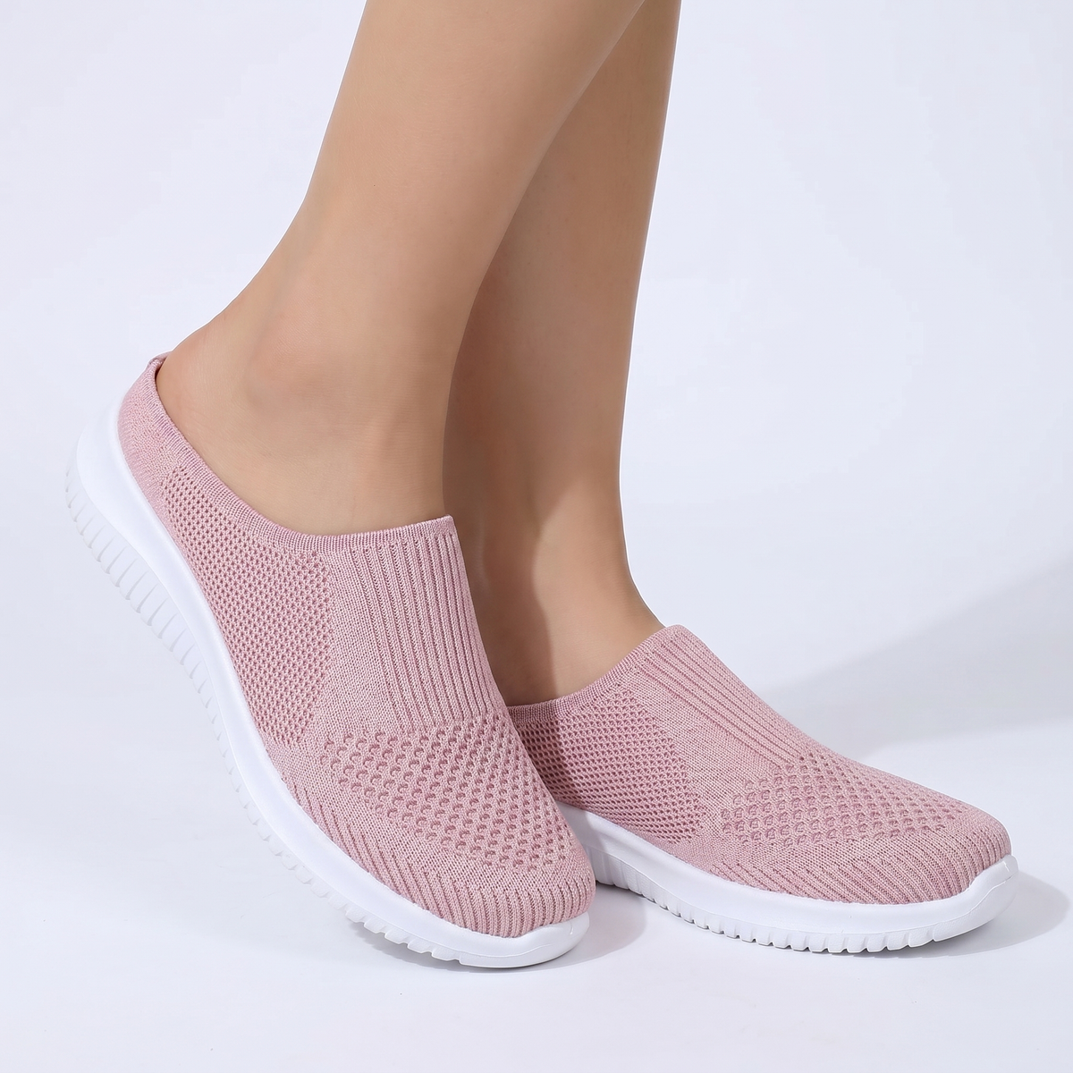 Women's Orthopaedic Slip-On Mesh Knit Sneakers Flat Sole Breathable Shoes