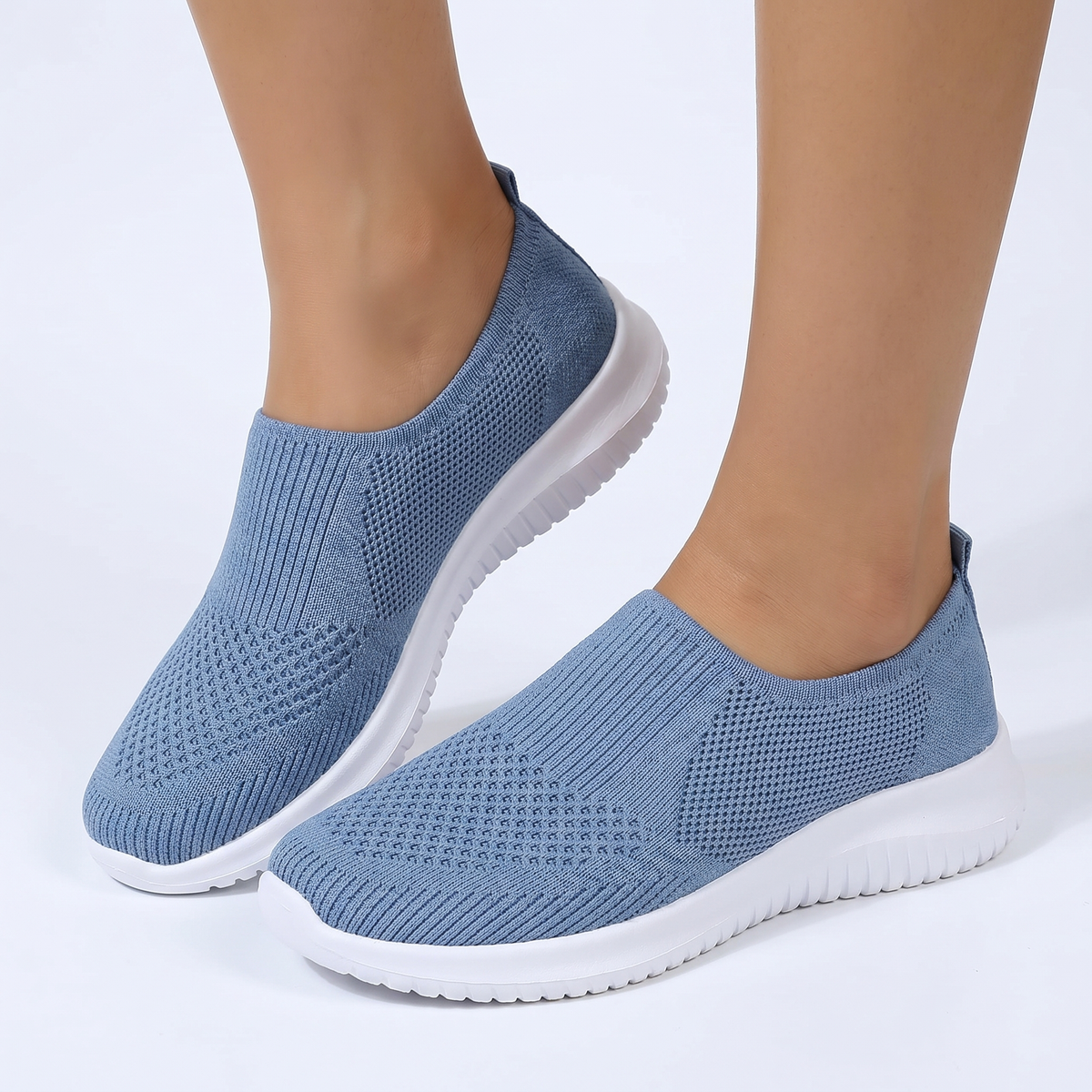 Women's Orthopaedic Slip-On Mesh Knit Sneakers Flat Sole Breathable Shoes