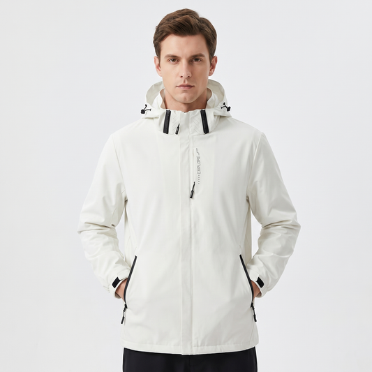 Unisex Waterproof Hooded Outdoor Jacket Windproof Zip Up Hiking Rain Shell Coat