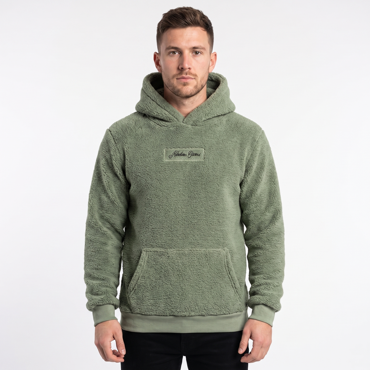 Men's Sherpa Fleece Winter Hoodie Teddy Pullover With Kangaroo Pocket