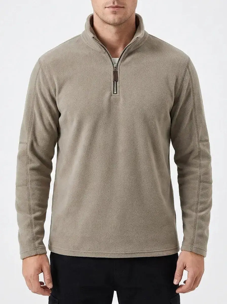 Men's Fleece Pullover Quarter-Zip Mock-Neck Winter Sweater Oxford and Hill