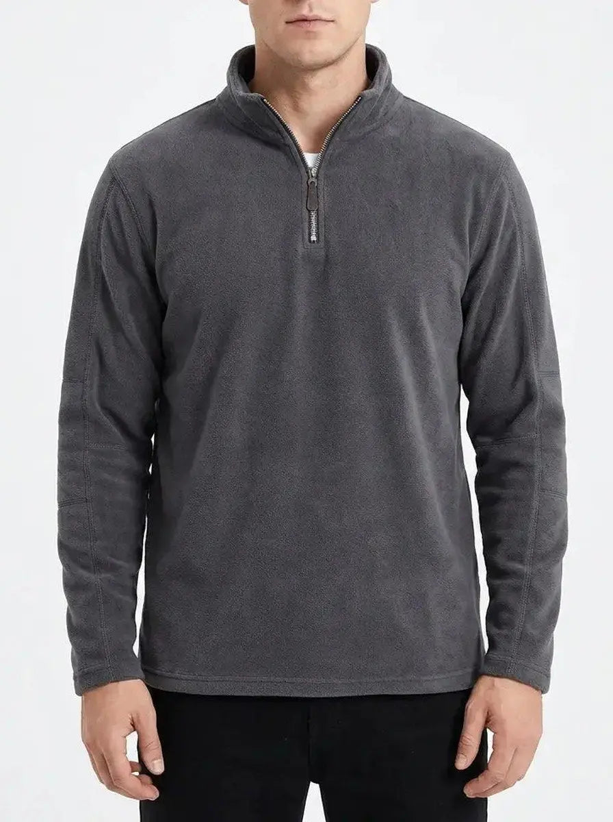Men's Fleece Pullover Quarter-Zip Mock-Neck Winter Sweater Oxford and Hill