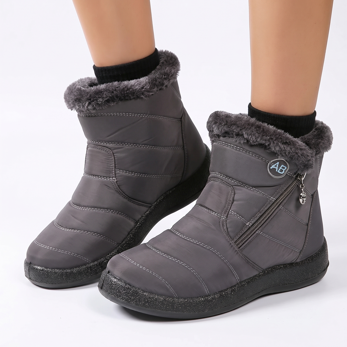 Women's Waterproof Winter Fleece Lined Ankle Snow Boots