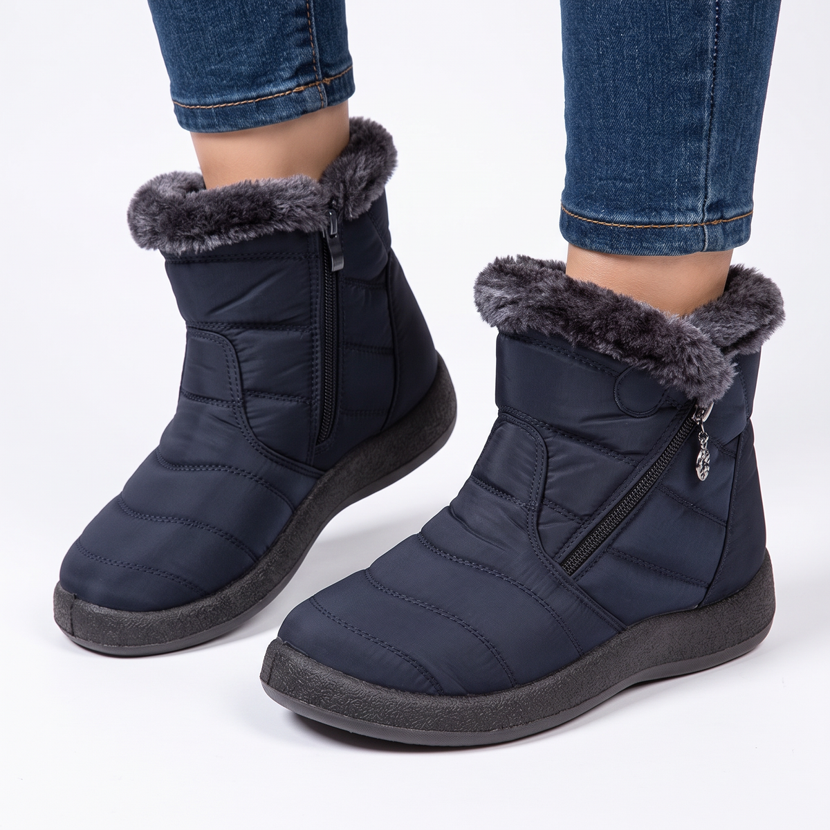 Women's Waterproof Winter Fleece Lined Ankle Snow Boots