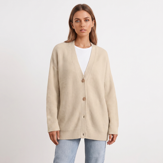 Women's Oversized Cardigan Ribbed Knit Button Front Sweater