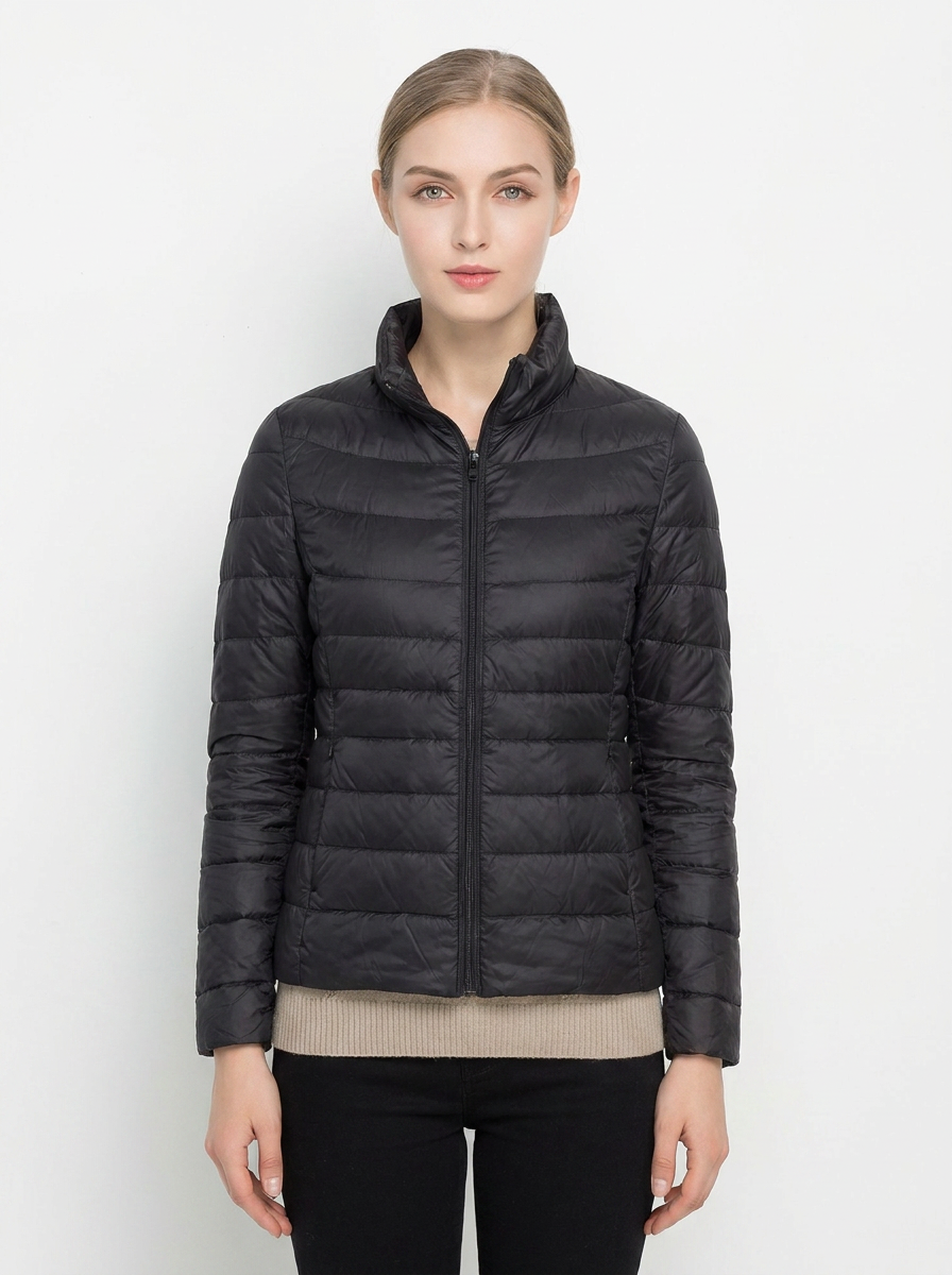 Women's Lightweight Puffer Jacket Packable Stand Collar Winter Coat