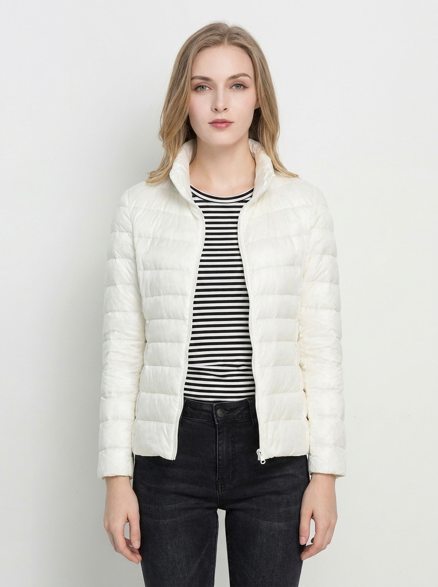 Women's Lightweight Puffer Jacket Packable Stand Collar Winter Coat
