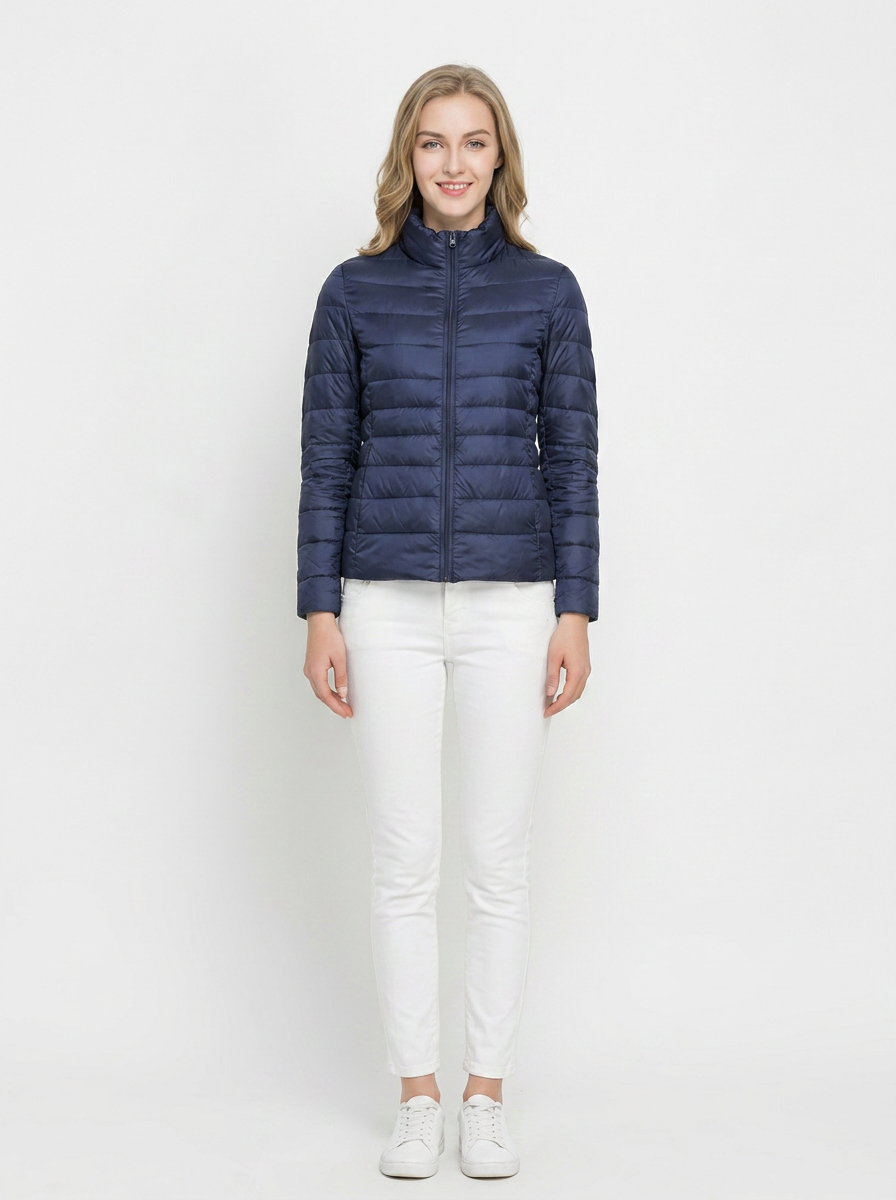 Women's Lightweight Puffer Jacket Packable Stand Collar Winter Coat