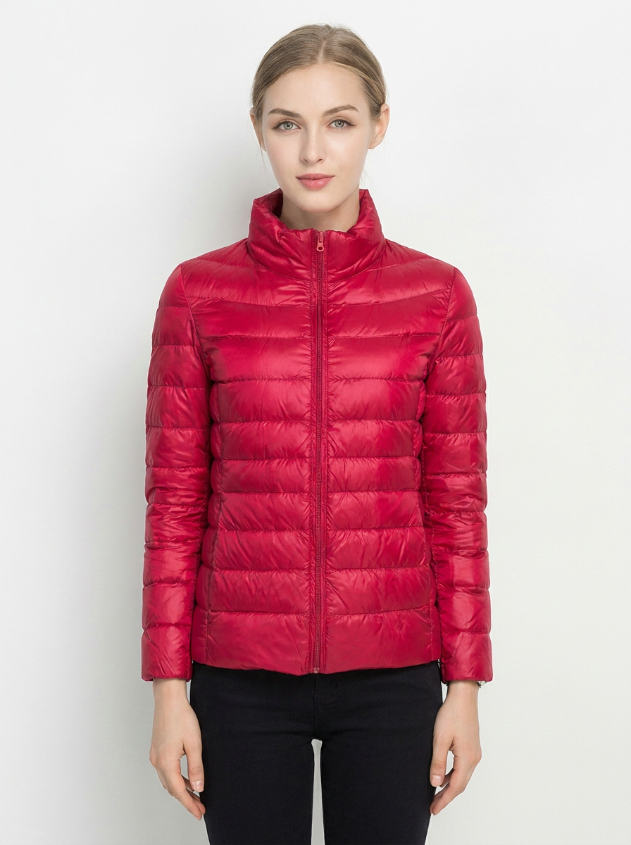 Women's Lightweight Puffer Jacket Packable Stand Collar Winter Coat