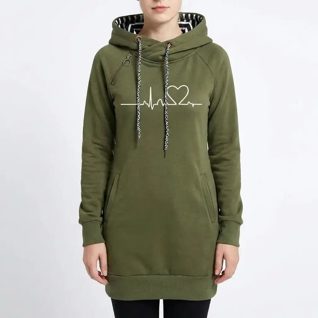 Women's Hoodie Dress Graphic Print Drawstring Fitted Winter Sweatshirt Oxford and Hill