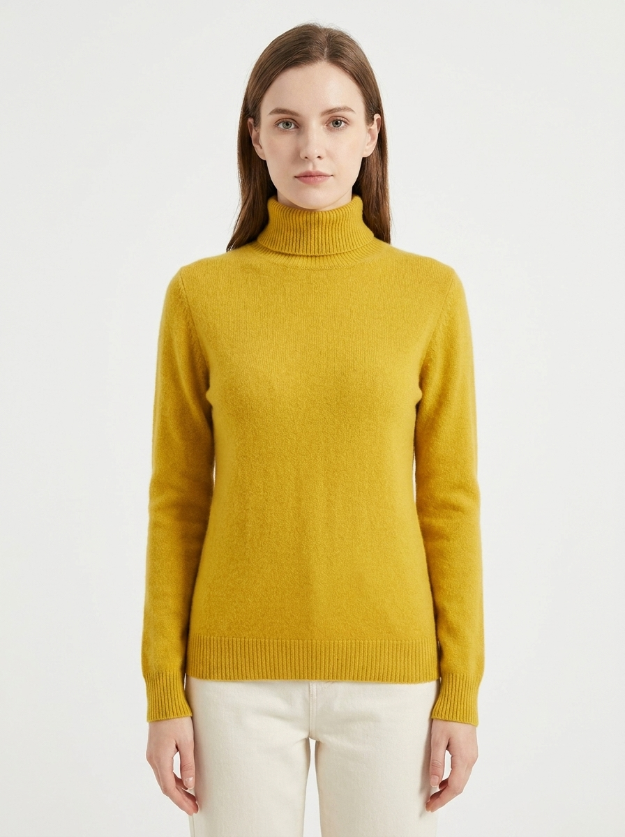 Women's Cashmere Mock Neck Sweater Slim-Fit Knit Pullover