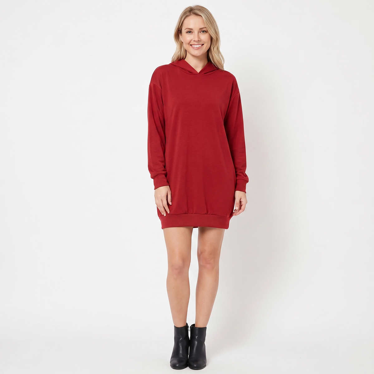 Women's Hoodie Dress Pullover Winter Sweatshirt with Pockets