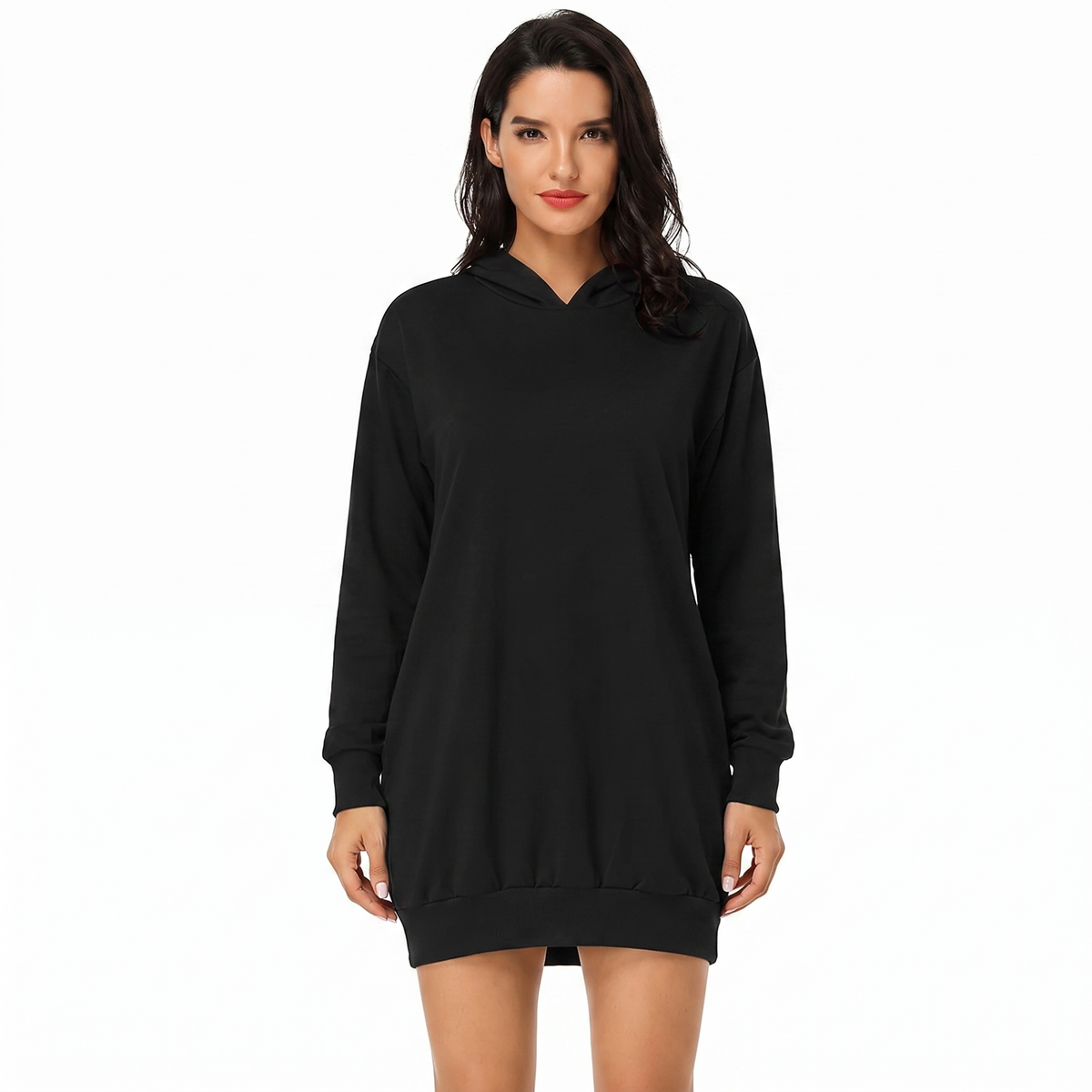 Women's Hoodie Dress Pullover Winter Sweatshirt with Pockets