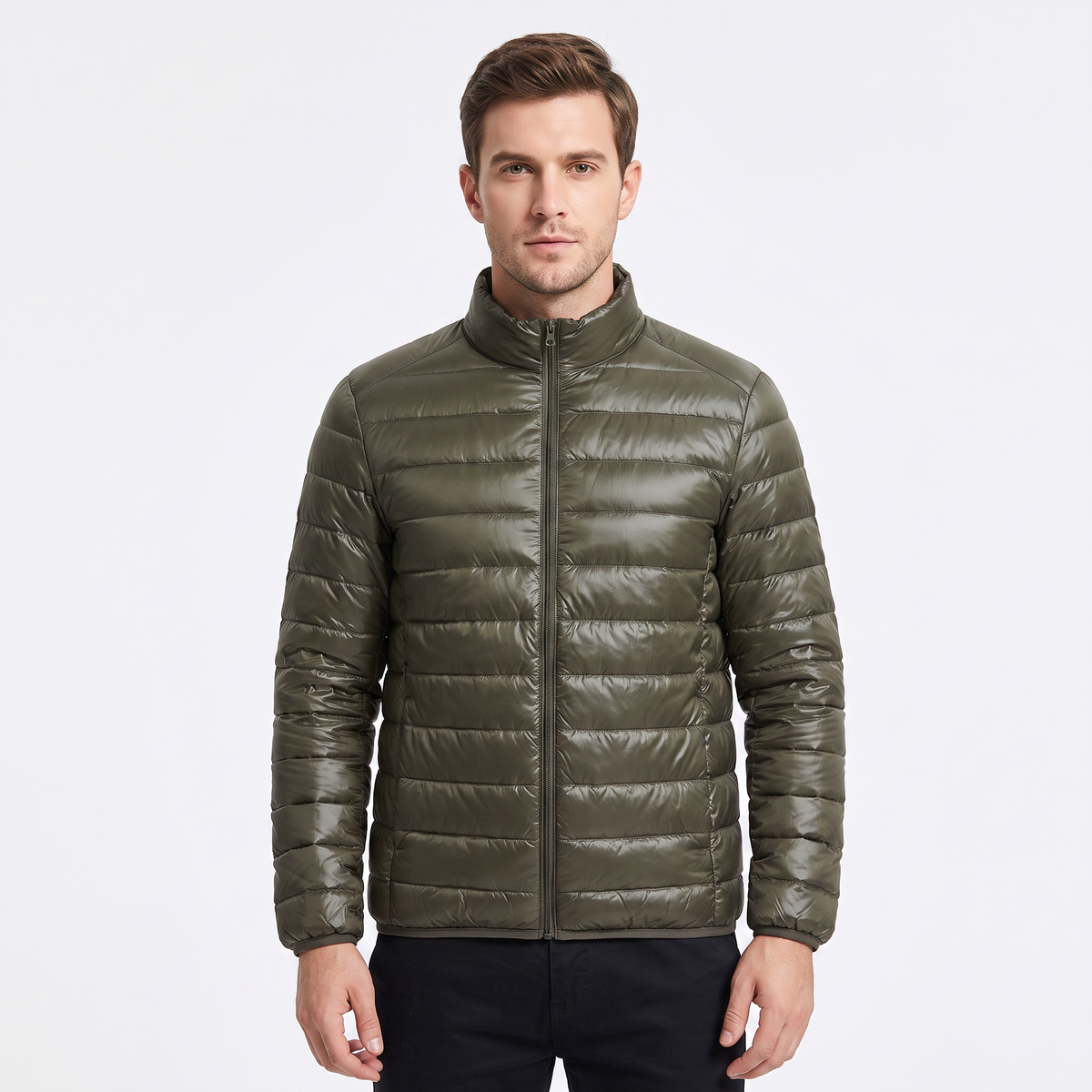 Men's Lightweight Puffer Jacket Packable Zip-Up Winter Coat
