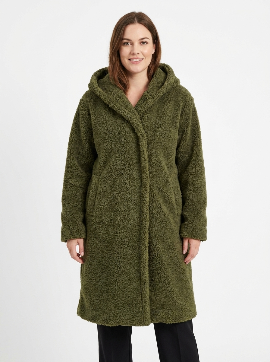 Women's Long Teddy Coat Hooded Sherpa Oversized Overcoat