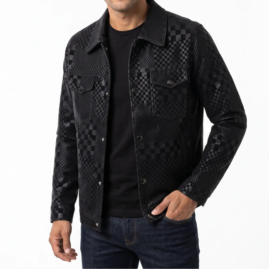 Men's Plaid Jacket - Button-Up Shirt Jacket with Chest Pockets, Regular Fit Fall Jacket Oxford and Hill