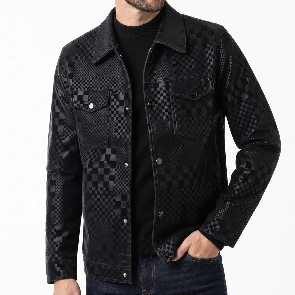 Men's Plaid Jacket - Button-Up Shirt Jacket with Chest Pockets, Regular Fit Fall Jacket Oxford and Hill