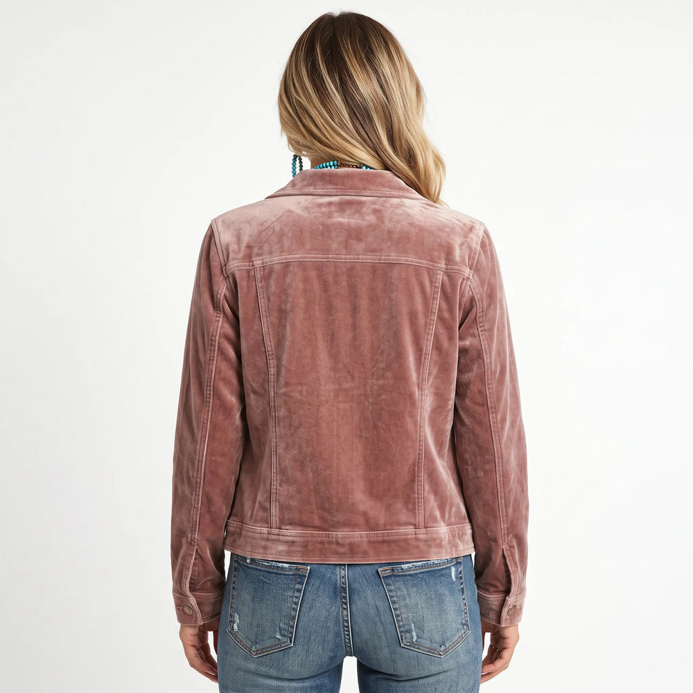 Women's Vintage Wash Button-Up Jacket - Casual Fall Jacket with Chest Pockets, Relaxed Fit Oxford and Hill