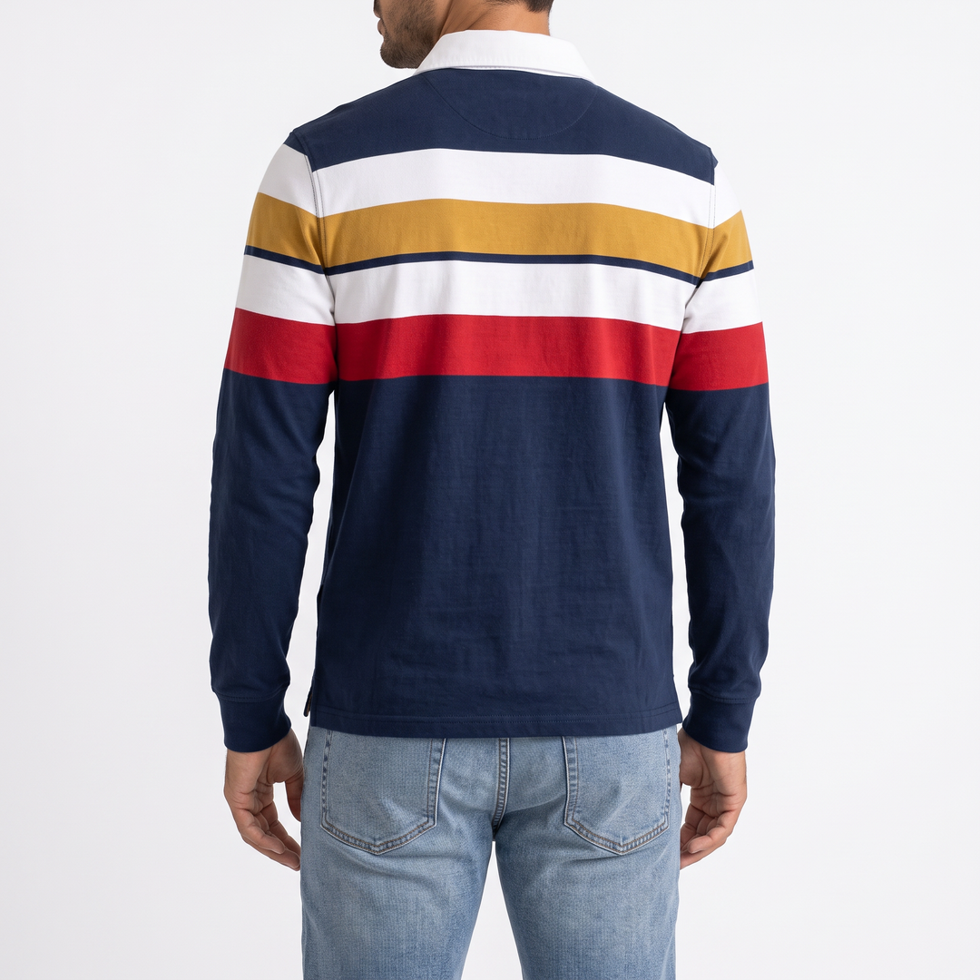 Classic Rugby Shirt for Men – Relaxed Fit Heavyweight Cotton Casual Top