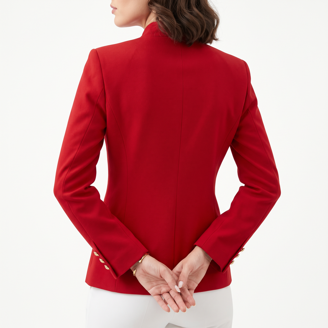 Gold Button Tailored Military Blazer