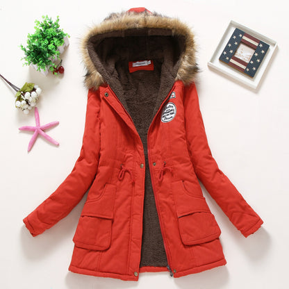 Women's Fur Hood Parka Fleece Lined Padded Winter Coat