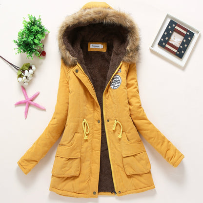 Women's Fur Hood Parka Fleece Lined Padded Winter Coat