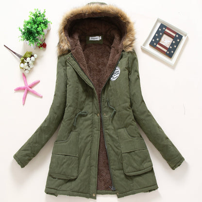 Women's Fur Hood Parka Fleece Lined Padded Winter Coat