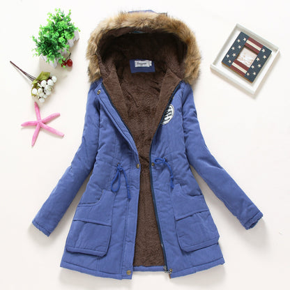 Women's Fur Hood Parka Fleece Lined Padded Winter Coat