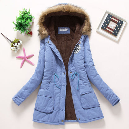 Women's Fur Hood Parka Fleece Lined Padded Winter Coat