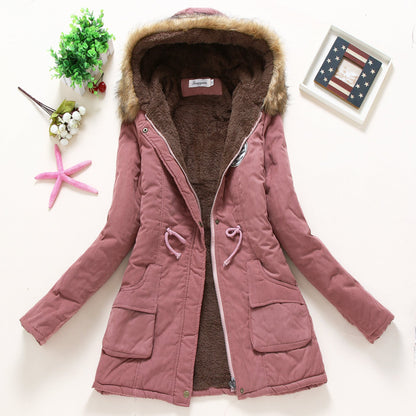 Women's Fur Hood Parka Fleece Lined Padded Winter Coat