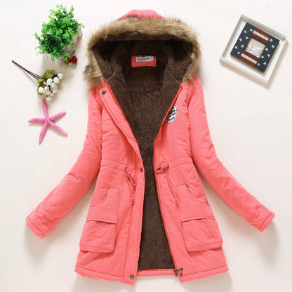 Women's Fur Hood Parka Fleece Lined Padded Winter Coat