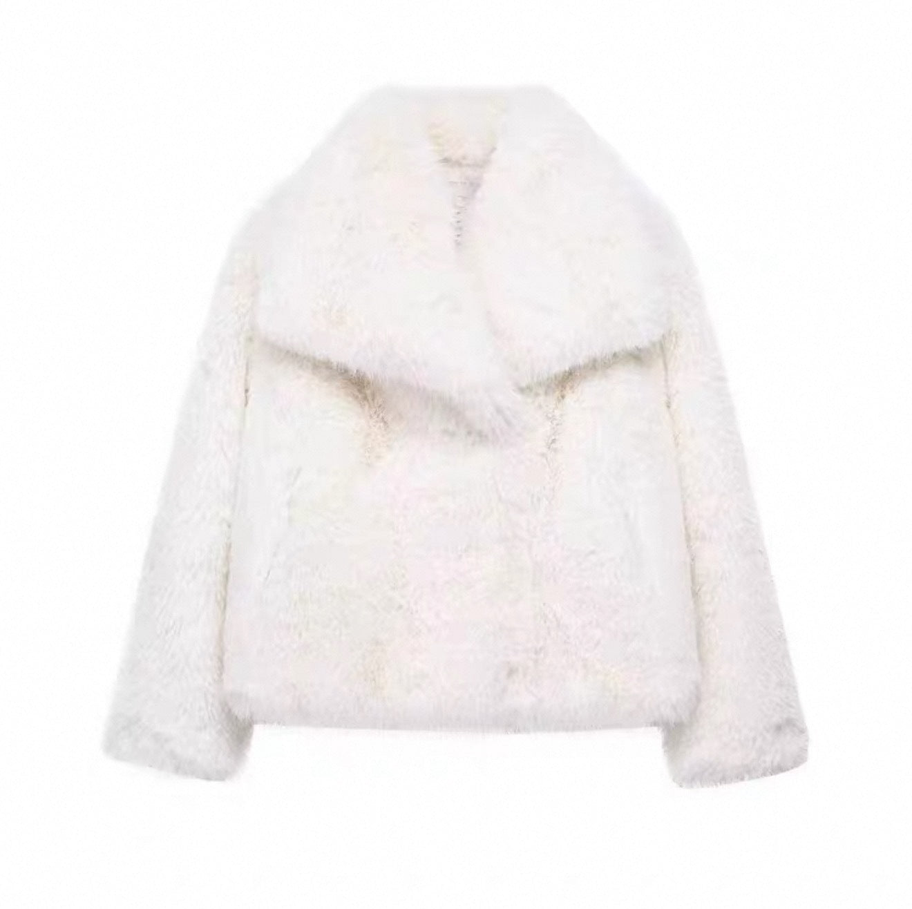 Women's Faux Fur Jacket – Oversized Shaggy Faux Fur Cropped Coat