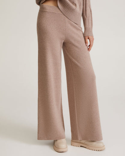 Women's Cable Knit Turtleneck Sweater and Wide-Leg Pants Winter Set