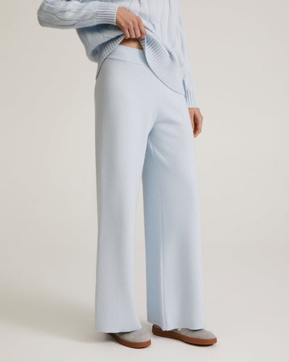 Women's Cable Knit Turtleneck Sweater and Wide-Leg Pants Winter Set