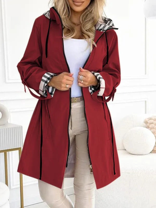 Women's Check-Lined Windbreaker Jacket