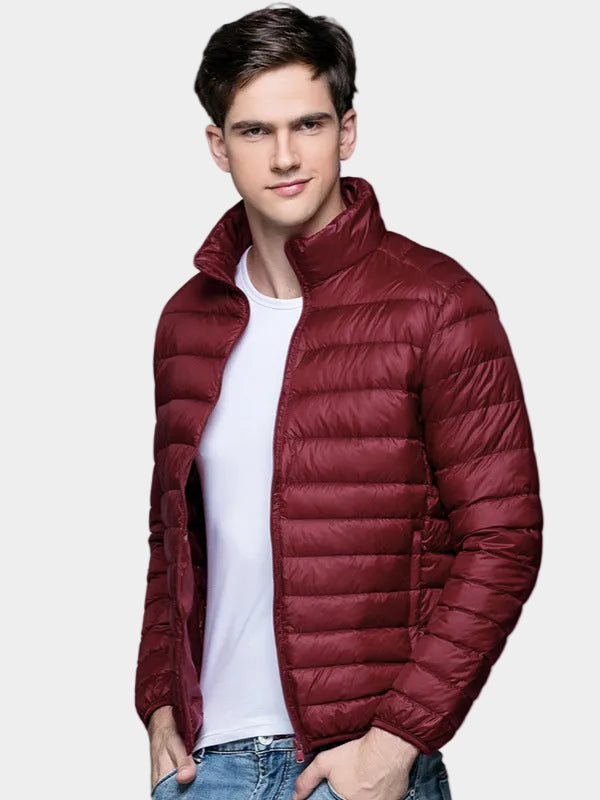 Men's Lightweight Puffer Jacket Packable Zip-Up Winter Coat