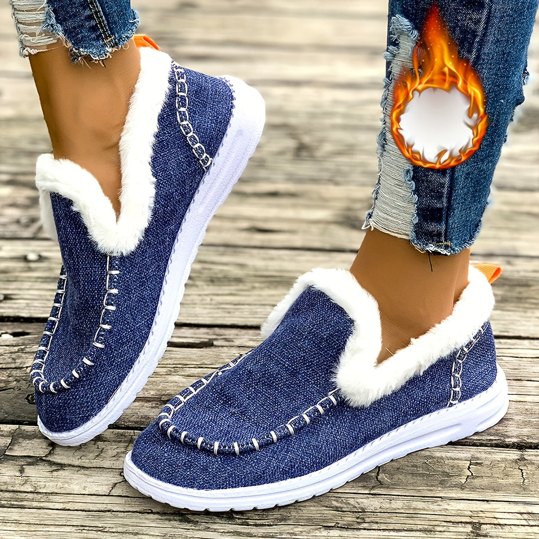 Fleece Lined Slip-On Winter Sneakers