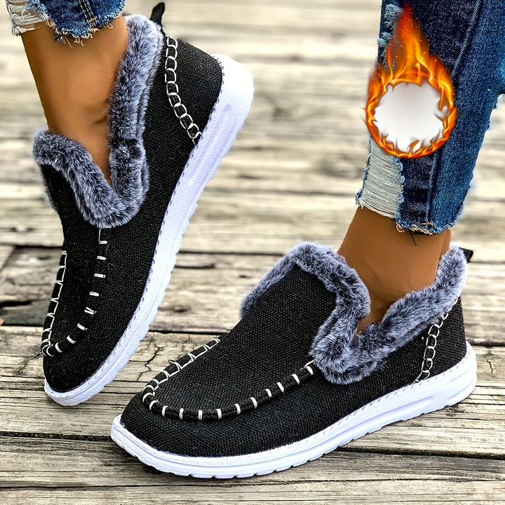 Fleece Lined Slip-On Winter Sneakers