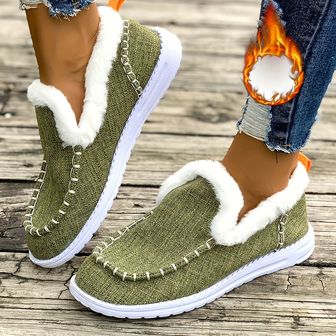 Fleece Lined Slip-On Winter Sneakers